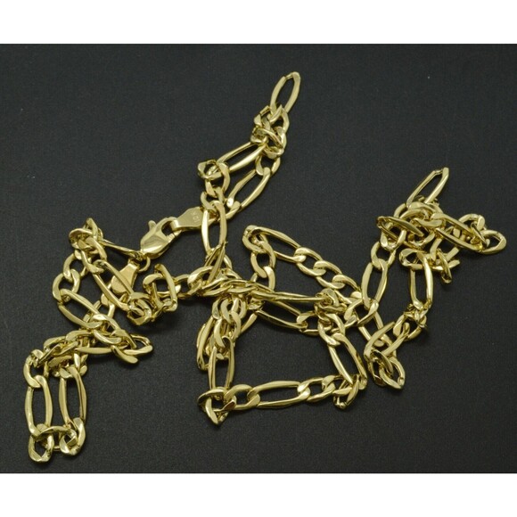 NEW 10k Real Yellow Gold 4.6mm Figaro Link Chain 18" 20 22 24" - Picture 4 of 6